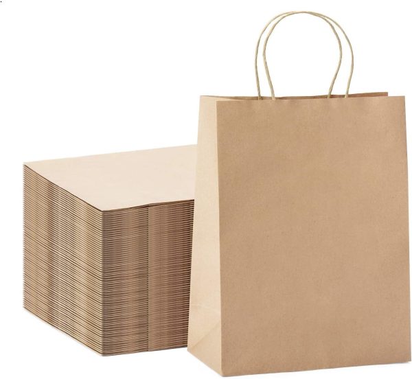 Sacs en papier avec poignées brun sacs cadeaux en vrac kraft pour le shopping artisanat épicerie fati pack emballage e-commerce packaging maroc