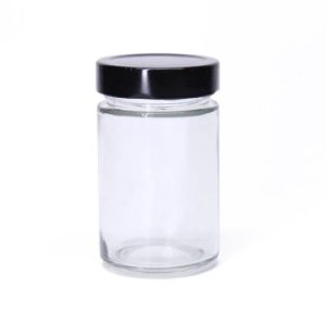 emballage alimentaire maroc mini-pots-ronds-en-verre-avec-couvercle-metal-noir fati pack