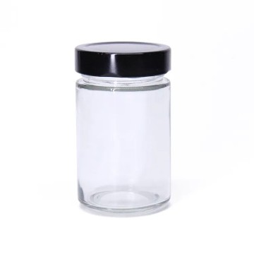 pots en verre emballage alimentaire maroc mini-pots-ronds-en-verre-avec-couvercle-metal-noir fati pack