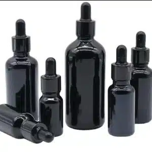 Flacon Compte-Goutte En Verre Noir De 10ml a 100ml Avec Bouchon Noir