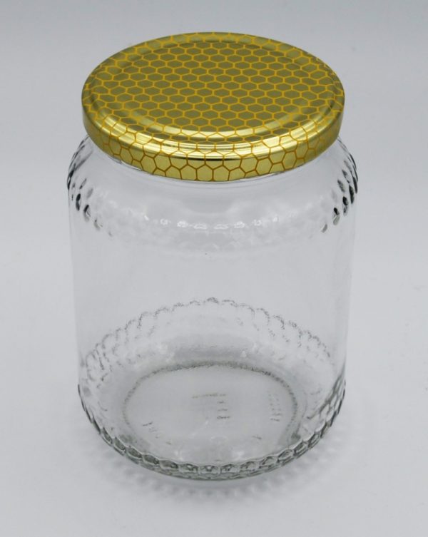 Pot En Verre Transparent Pour L'emballage De Miel avec couvercle dorée fati pack emballage alimentaire maroc