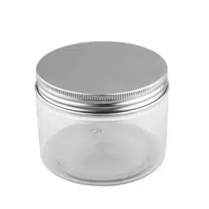 Pot en plastique pet transparent couvercle métal (4)