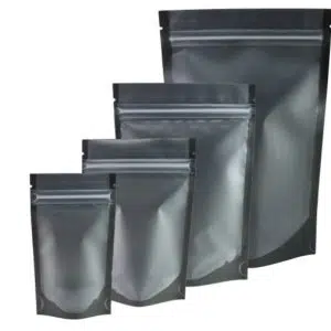 Sachets d'emballage alimentaire à fermeture éclair en aluminium noir mat sac refermable fati pack packaging et emballage maroc