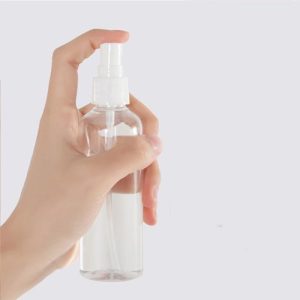 bouteille en plastique transparent avec spray emballage cosmetique maroc fati pack
