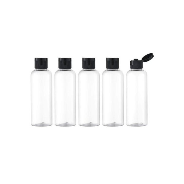 bouteille-plastique-transparent-avec-bouchon-noir-emballage cosmetique maroc fati pack