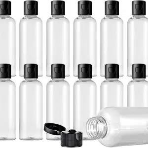 bouteilles-plastique-transparent-avec-bouchon-noir-shampoing-emballage cosmetique maroc fati pack