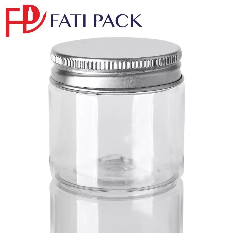 emballage cosmetique maroc pots-en-plastique-transparent-avec-couvercle-aluminium