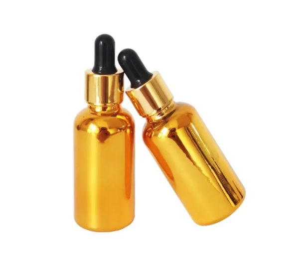 flacon compte-gouttes en verre flacons en verre dorés emballage cosmetique de luxe fati pack emballage packaging maroc