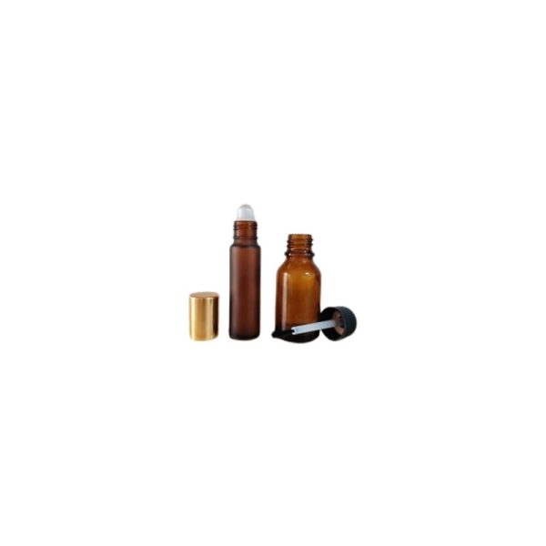 flacon-en-verre-pharmaceutique-ambre-10-ml-bouchon-a-vis-noir-pinceau-inviolable emballage maroc fati pack