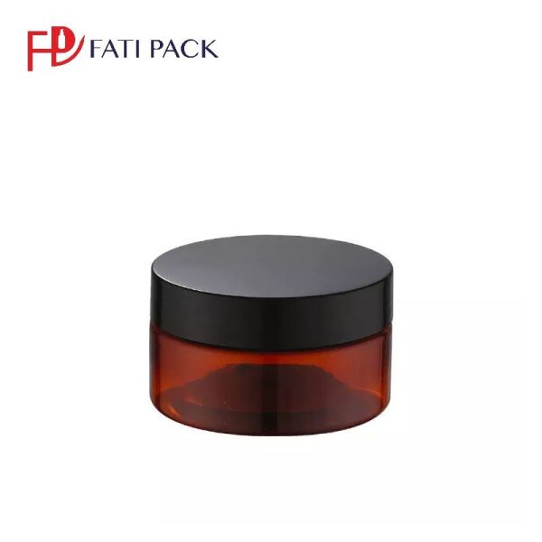 pot-en-plastique-marron-avec-couvercle-noir emballage cosmetique maroc fati pack