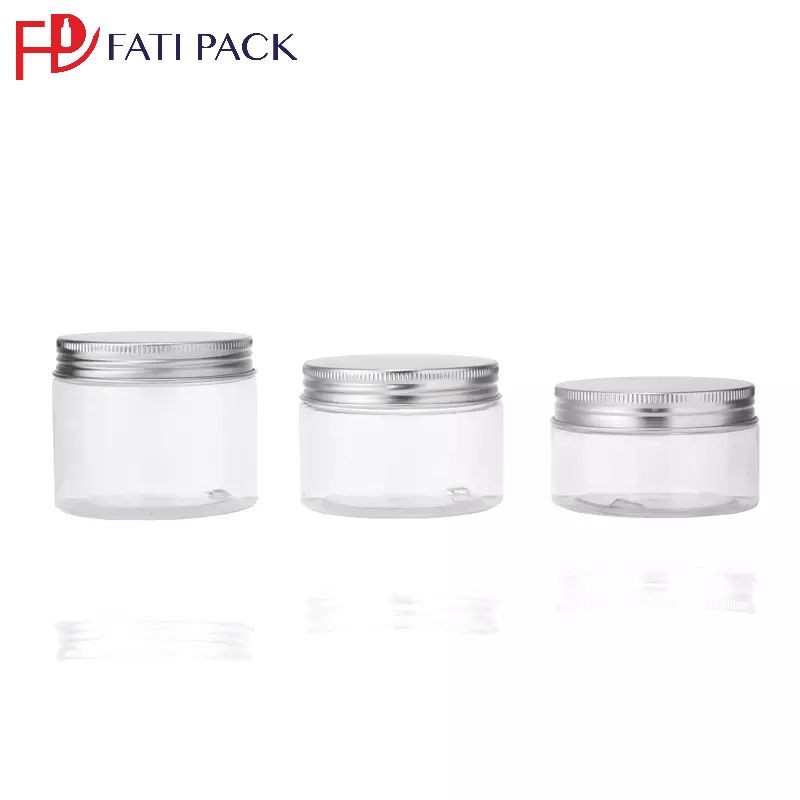 Pots en plastique transparent avec couvercle aluminium - Emballage