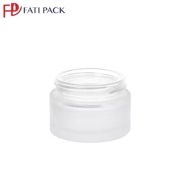 pots-en-verre-sables-avec-couvercle-argente-50g emballage cosmetique en verre maroc fati pack