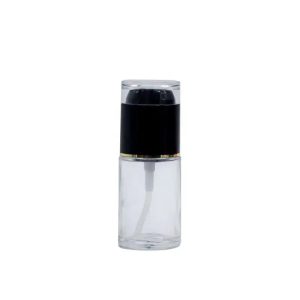 bouteille-d-emballage-de-fond-de-teint-en-verre-transparent-avec-une-pompe-noire-pour-l-emballage-cosmetique fati pack packaging maroc