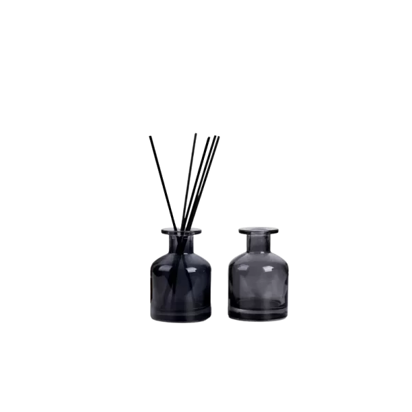 flacon-diffuseur-d-arome-en-verre-noir-semi-transparent-avec-roseaux-noirs grossiste emballage maroc