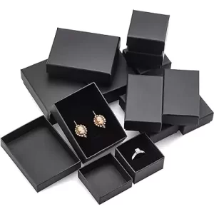 mini boite d'emballage des bijoux en carton noir emballage maroc e-commerce