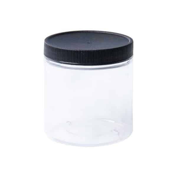 Pot cosmétique PET de 500ml en plastique avec couvercle noir - Élégance Intemporelle