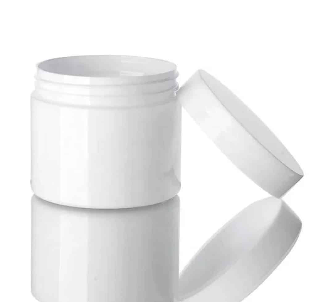 Pots En Plastique PET Blanc 50g 100g et 200g Avec Couvercle Blanc