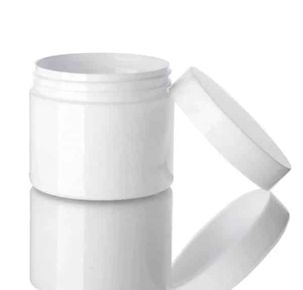 Pots en plastique pet blanc avec couvercle blanc (1)