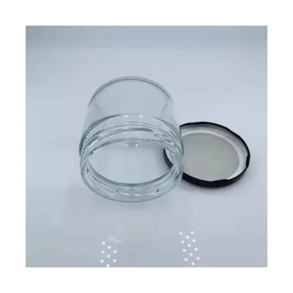 bocal-en-verre-transparent-avec-couvercle-noir-pour-l-emballage-alimentaire-et-miel-300g