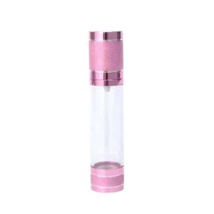 Flacon Airless Vides En Plastique Rose Brillant Avec Bouchon Pompe Pour Emballage Cosmétique