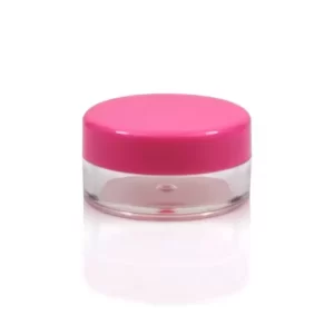 Mini Pot Transparent avec Couvercle Rose Idéal pour le Stockage de Petits Objets ou Échantillons