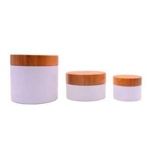 Pots En Plastique Blanc PET 50g 100g et 200g Avec Couvercle Effet Bois