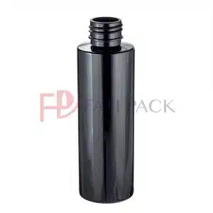 flacon Cosmétique en Plastique Noir Élégant avec Bouchon à Rabat fati pack emballage maroc