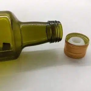 Bouteille dorica en verre verte bouchon alum doré (4)