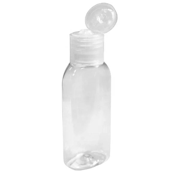 Bouteille en plastique pet transparent avec bouchon à rabat (1)