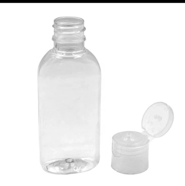 Bouteille en plastique pet transparent avec bouchon à rabat (2)