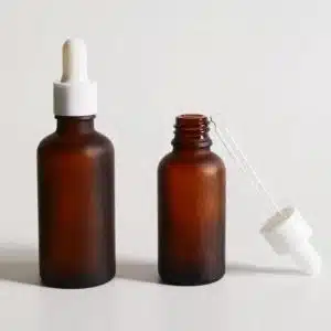 Flacon Compte-Goutte Marron Ambré En Verre De 10ml a 100ml Avec Bouchon Blanc