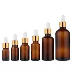 Flacon compte goutte marron doré