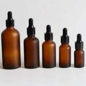 Flacon compte goutte marron sablé bouchon noir (1)