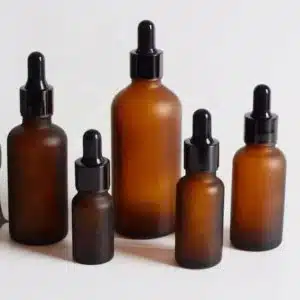 Flacon Ambré Compte-Goutte En Verre Marron De 10ml a 100ml Avec Bouchon Noir