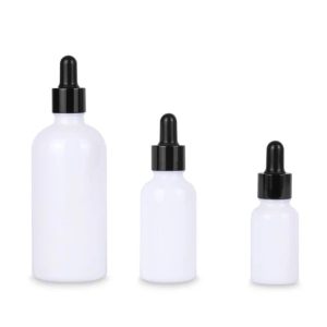 Flacon Compte-Goutte En Verre Blanc De 15ml a 100ml Avec Bouchon Noir