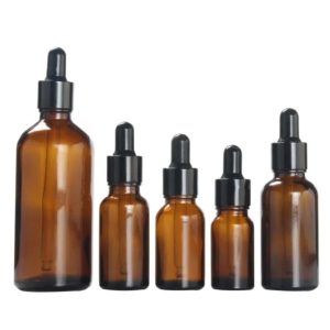 Flacon marron clair pipette noir