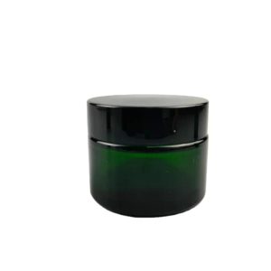 Pot en verre vert 50g couvercle noir (2)