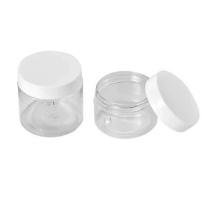 Pots en plastique pet transparent avec couvercle blanc (3)