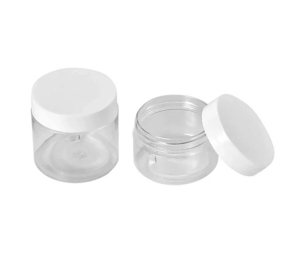 Pots en plastique pet transparent avec couvercle blanc (3)