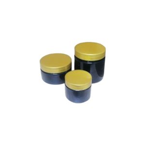 pots en plastique PET noir avec couvercle doré brillant pour emballage cosmétique emballage maroc cosmetique