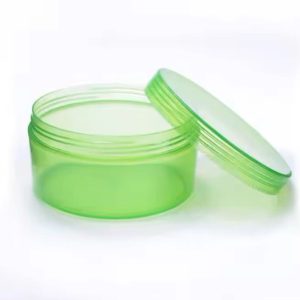 Pot de Conservation en Plastique Vert pour Produits Cosmétiques Naturels emballage maroc