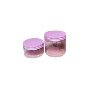 Pot rose en plastique avec couvercle à vis en métal rose pour emballage cosmétique emballage maroc en gros