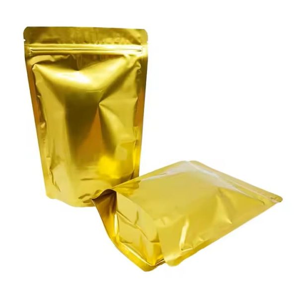 Sacs zip-lock debout en mylar refermable personnalisés pochette en aluminium pour le stockage des aliments fati pack emballage