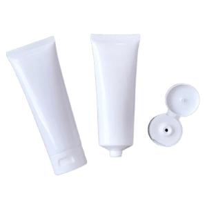 Tube en plastique blanc avec bouchon à rabat – Contenant vide pour nettoyant visage, crème et cosmétiques