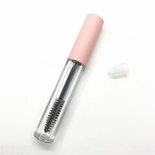 Tube de Mascara Rose Transparent avec bouchon Rose et Brosse à Cils Inclus – Image 2