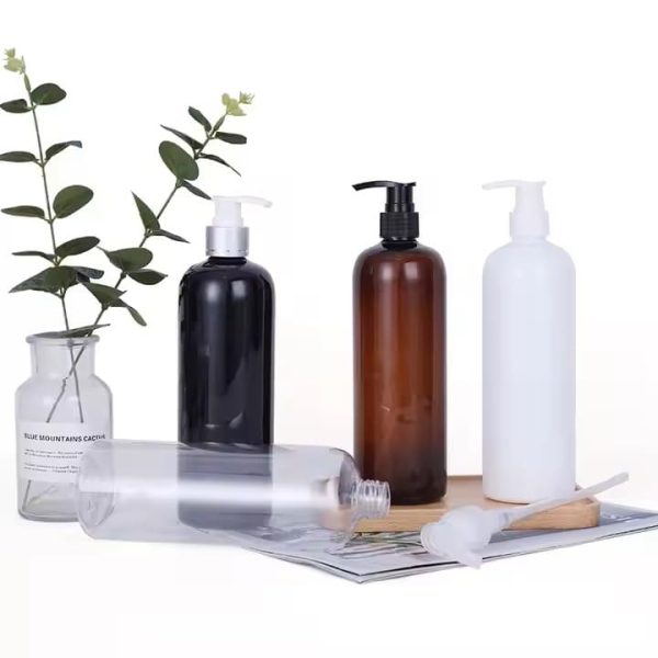 Flacon 250ml en Plastique PET avec Pompe – Transparent, Noir, Ambré ou Blanc pour emballage cosmétique maroc en gros