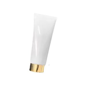 Tube de Luxe en Plastique Blanc Souple avec Bouchon à Vis Doré – Idéal pour Crèmes et Gels emballage cosmetique - Copie