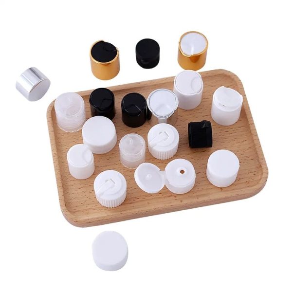 bouchons Bouteille cosmétique en plastique PET avec bouchon disque doré ou argenté – Plusieurs couleurs emballage cosmetique