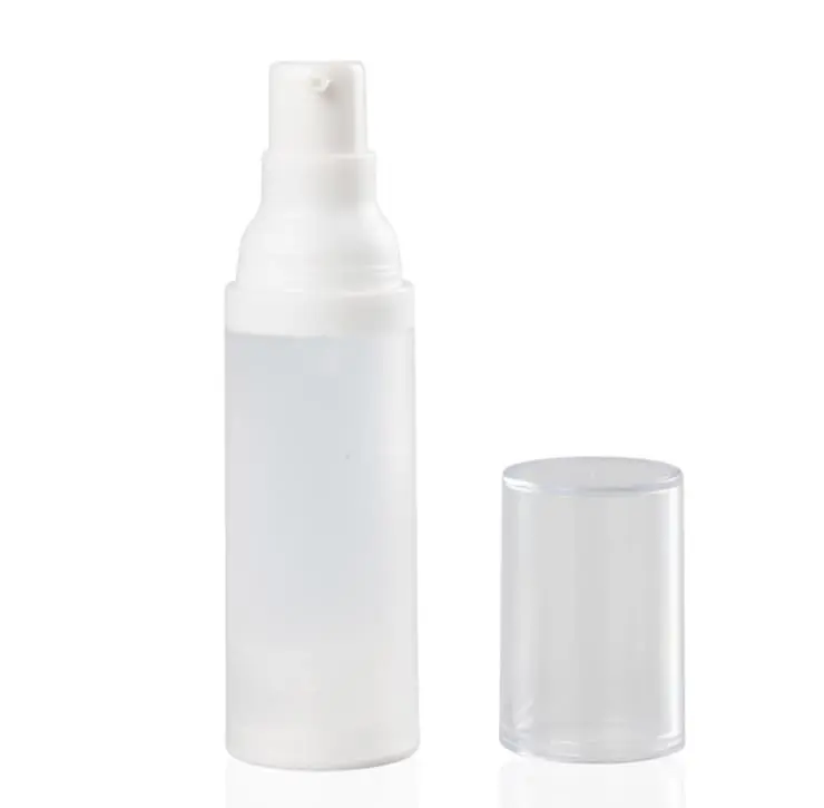 Flacon en plastique PP givré avec pompe blanche raffinée pour emballage cosmétique maroc 1